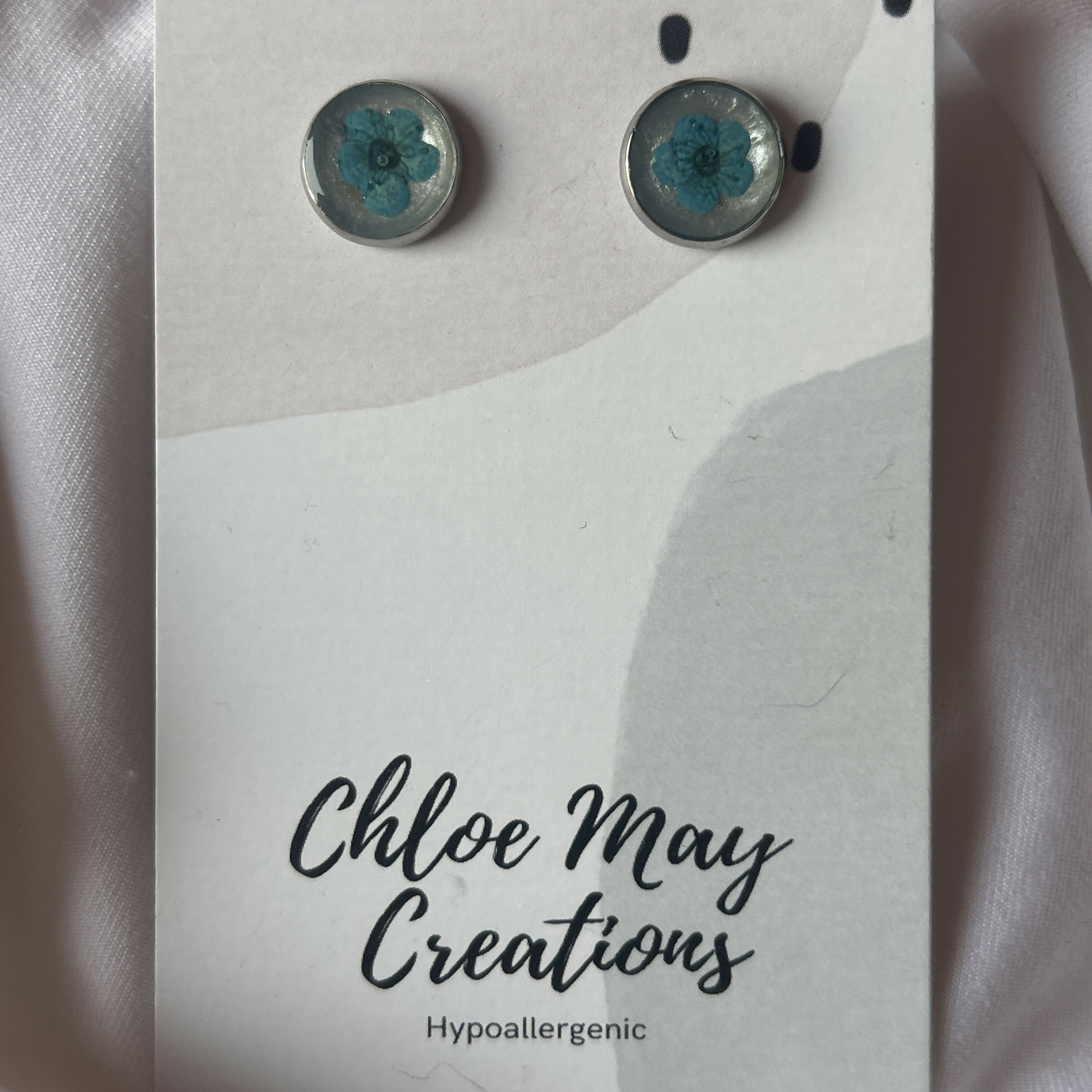Blue Flower Studs