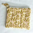 Cream Floral Leaves Quilted Coin Purse / Card Holder