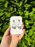 Floral Drop Earrings with Embossed Texture and Gold Detail in Pastel Pink