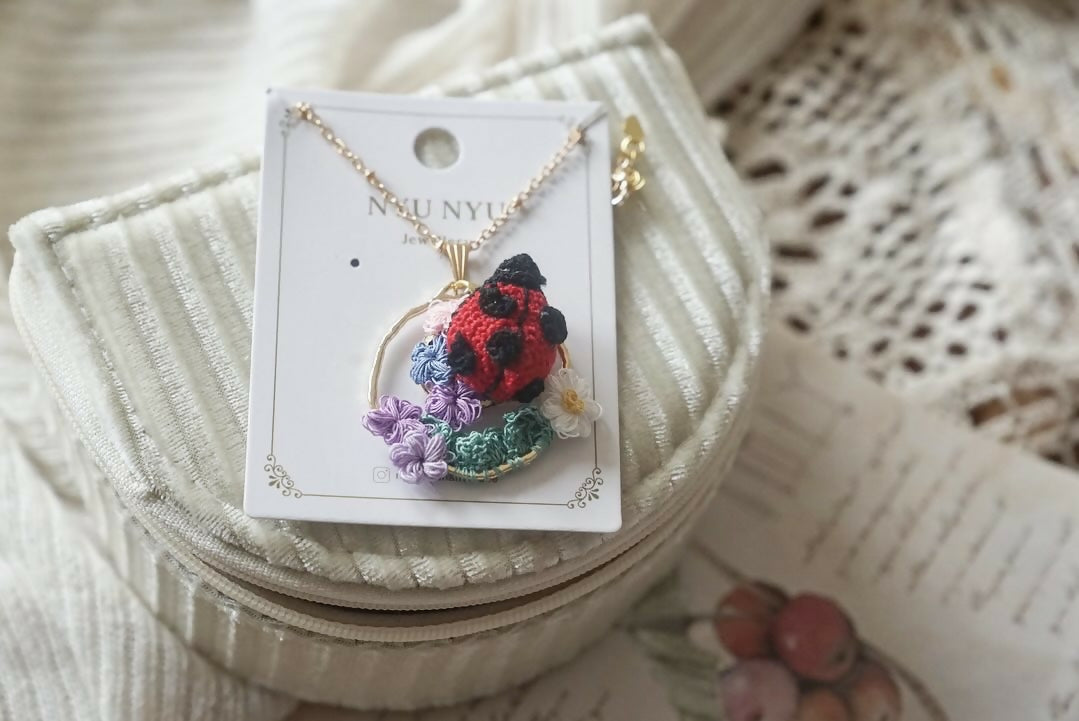 Ladybird Flower Garden Style Necklace