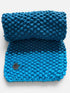 REGULAR LENGTH , WIDE, CHUNKY & STRETCHY SCARF - AZURE & PEACOCK BLUE