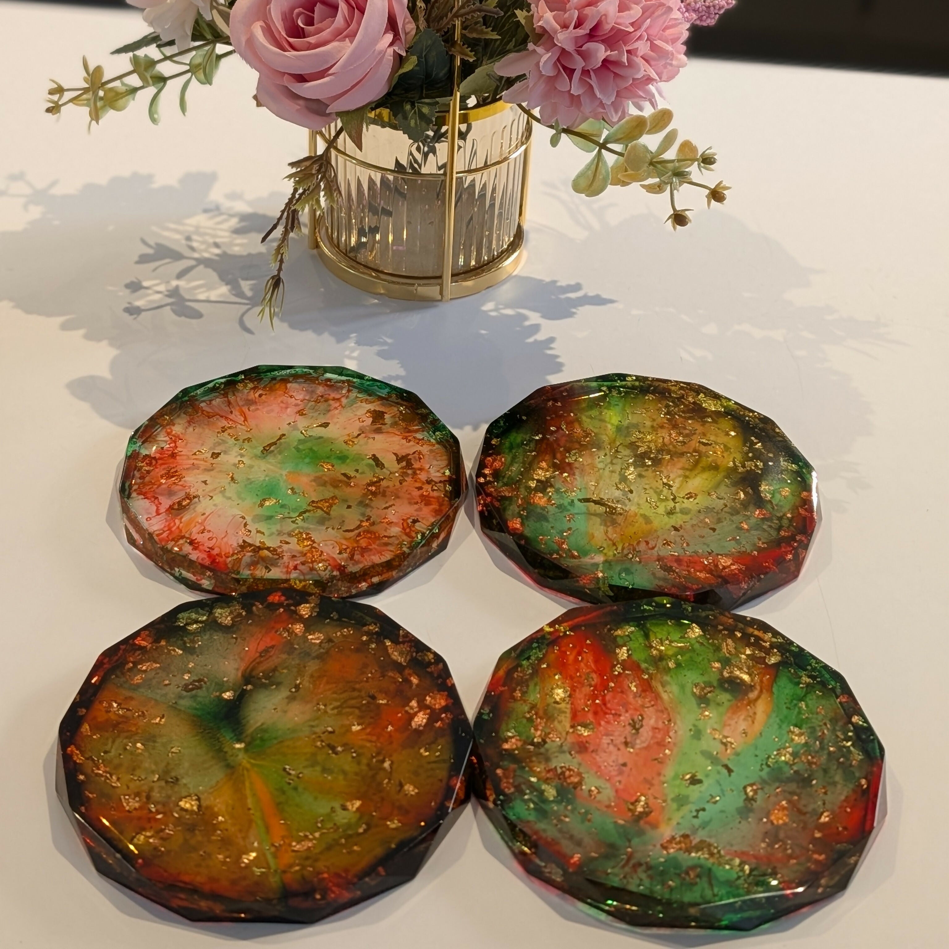 LARGE MULTI COLOUR HANDMADE COASTERS - SOLD SEPARATELY