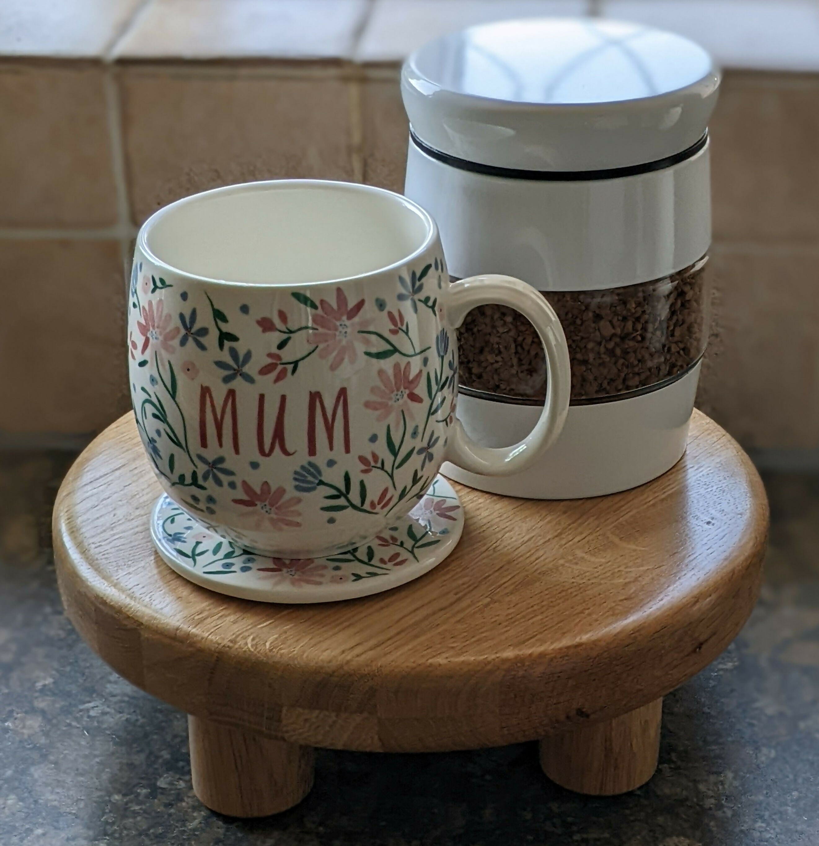 Medium Handmade Raised Wooden Display Stand