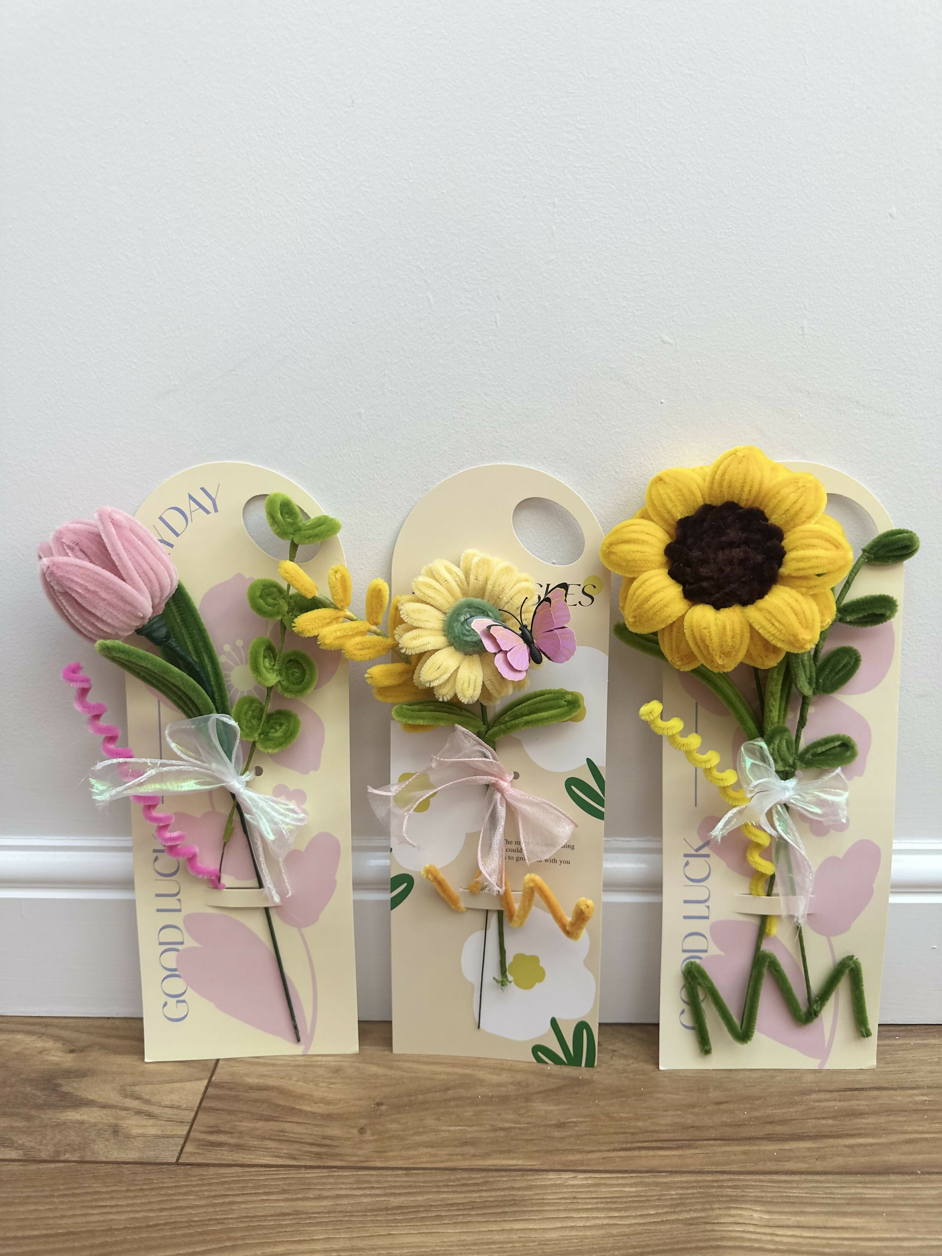 Handmade Chenille Flower Card