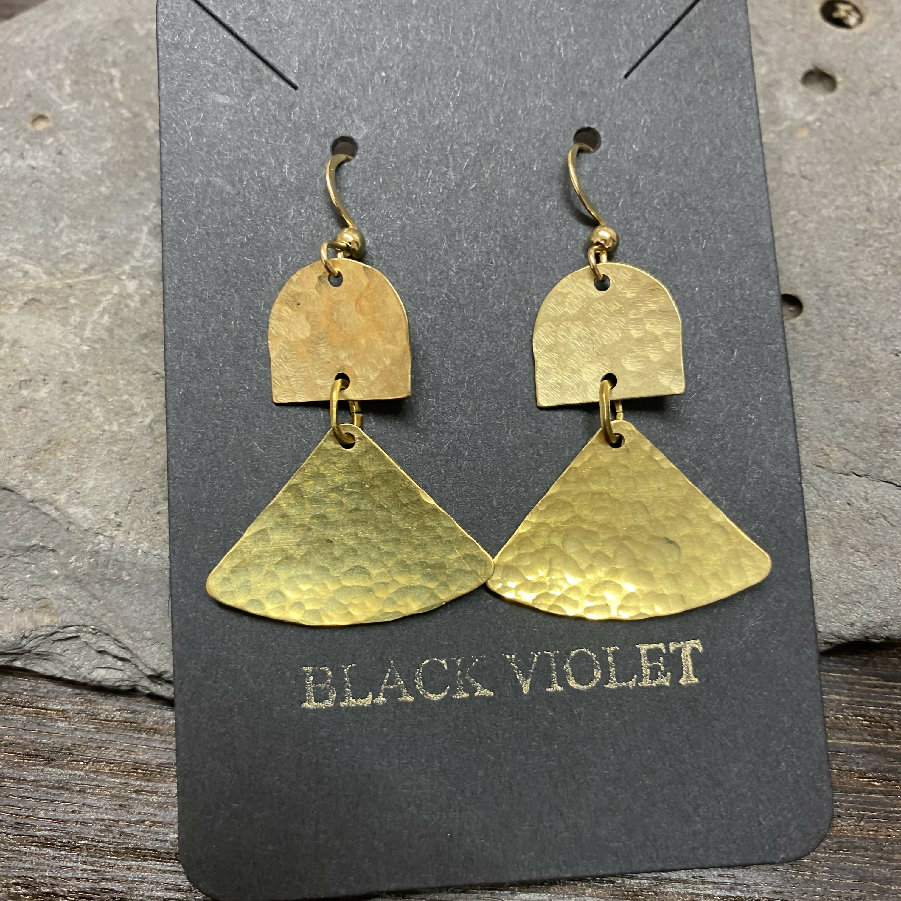 Hammered Brass Tribal Earrings