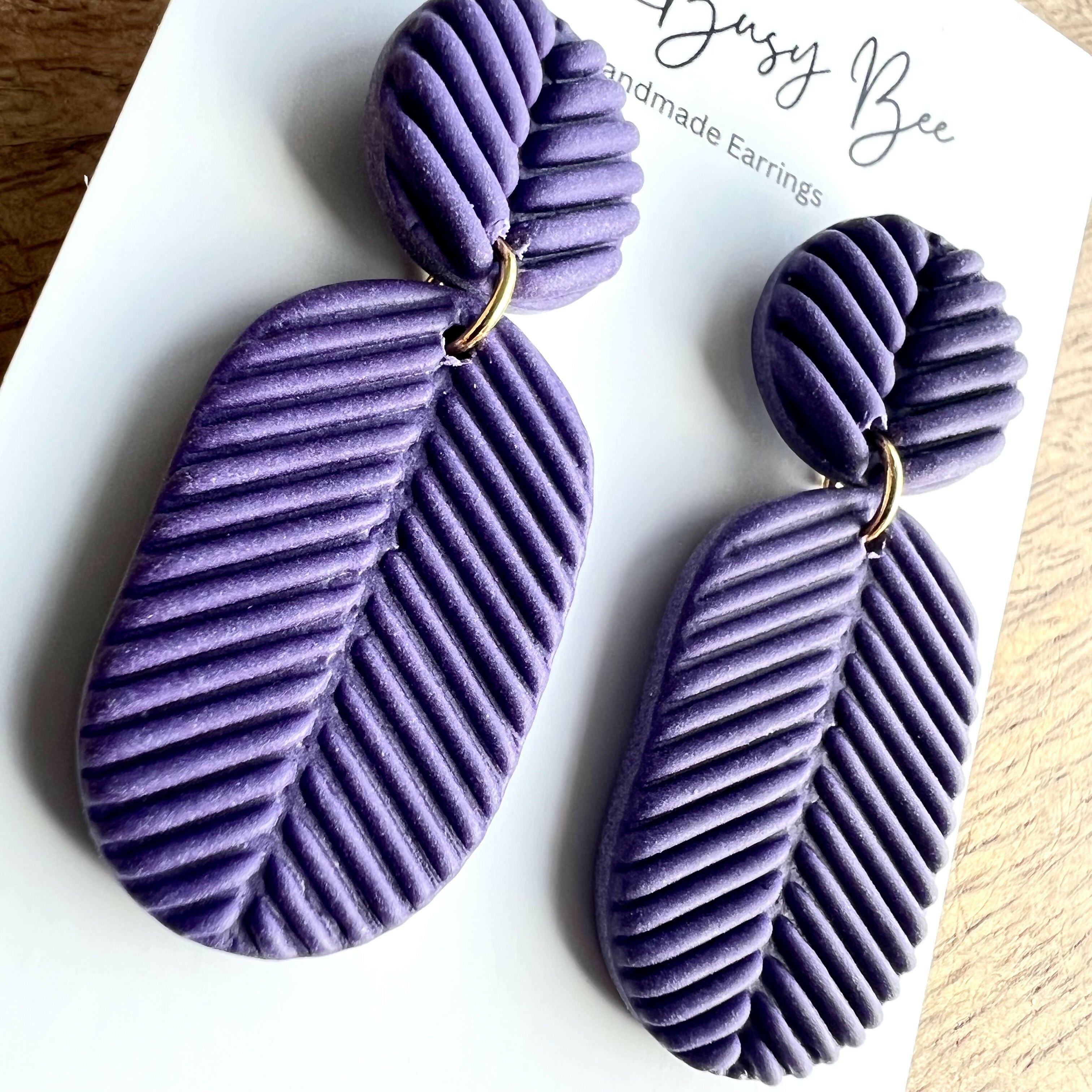 Statement Dangle Earrings – Polymer Clay Textured Earrings, Modern Geometric Earrings, Handmade Clay Jewellery