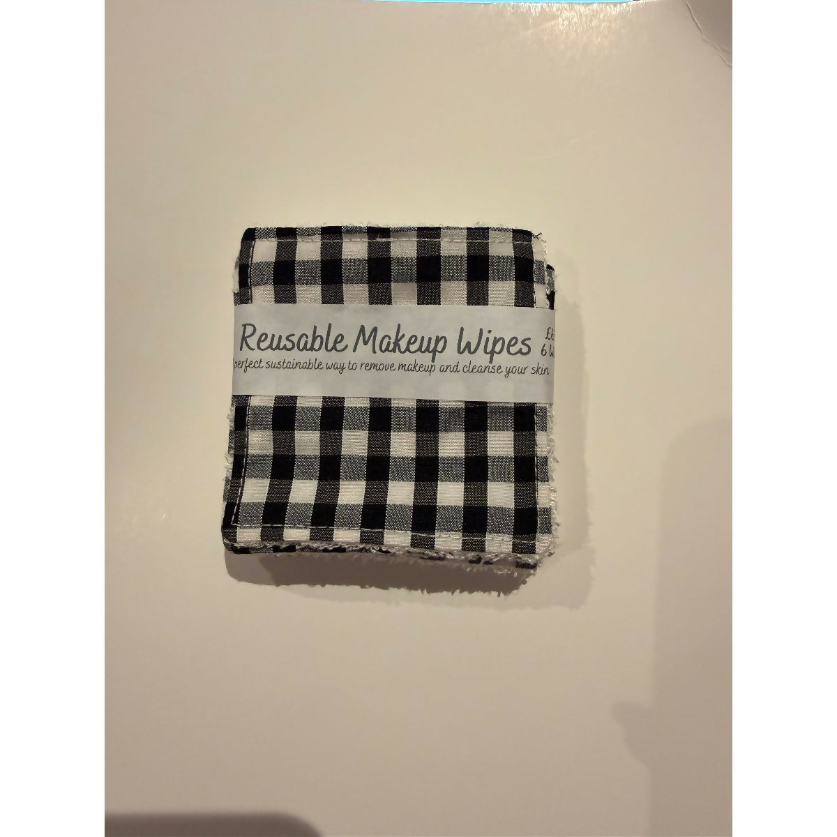 Black Gingham Reusable Makeup Wipes