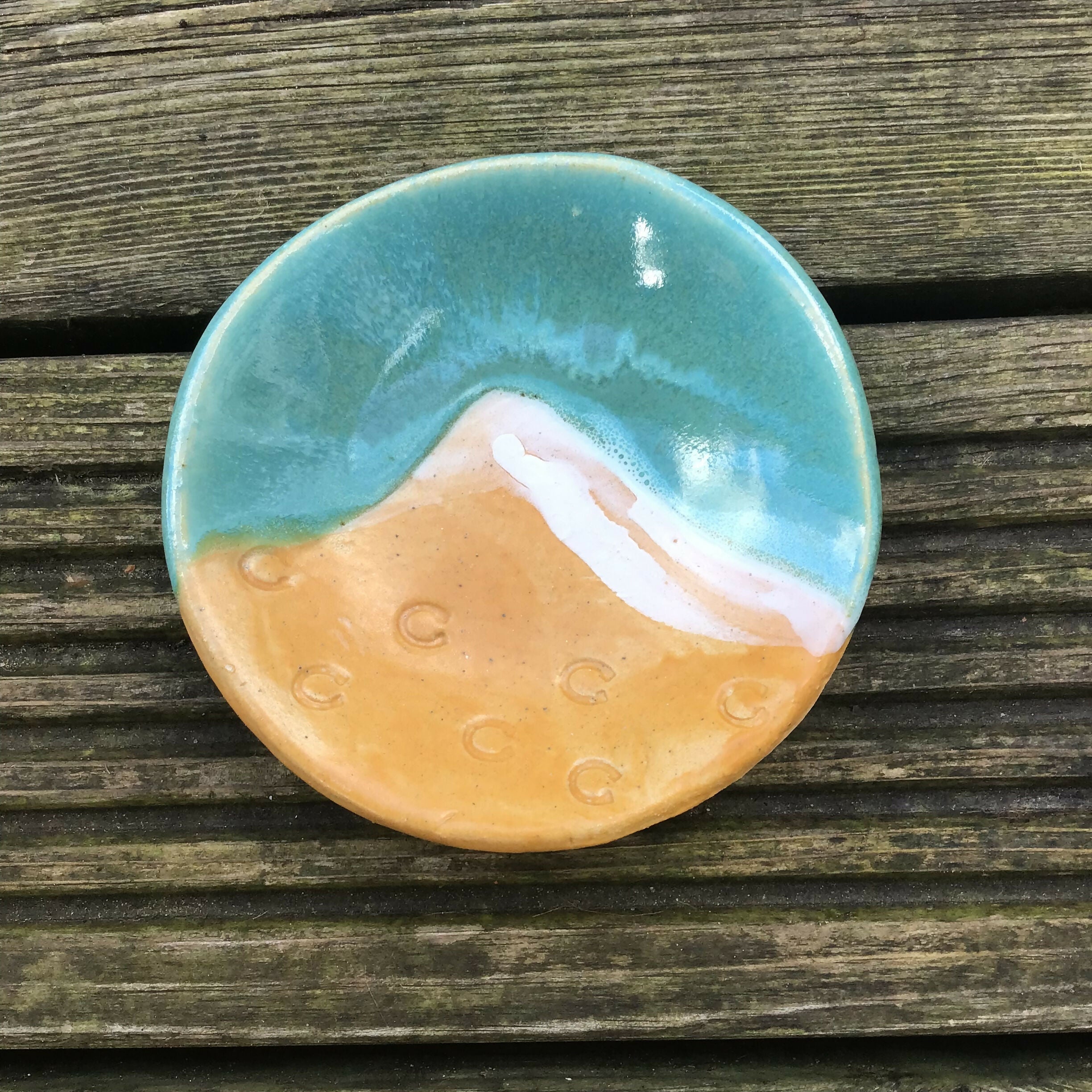Beach footprints trinket dish