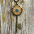 Hand Embroidered Orange Floral Key Necklace