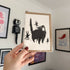 Lino Printed Greetings Card - Tiny Cat Big Scream