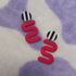 Polymer Clay Squiggle Earrings With Stripe Top