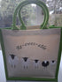 Embroidered Hessian Tote Shopper