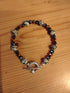 Tibetan Silver Toggle Catch Bracelet with Dalmatian Jasper, Faceted Grey Hematite and Faceted Copper Hematite.