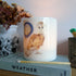 Barn owl and Moon Bone China Candle Holder