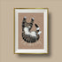 Tabby Cat Beige Art Print A4