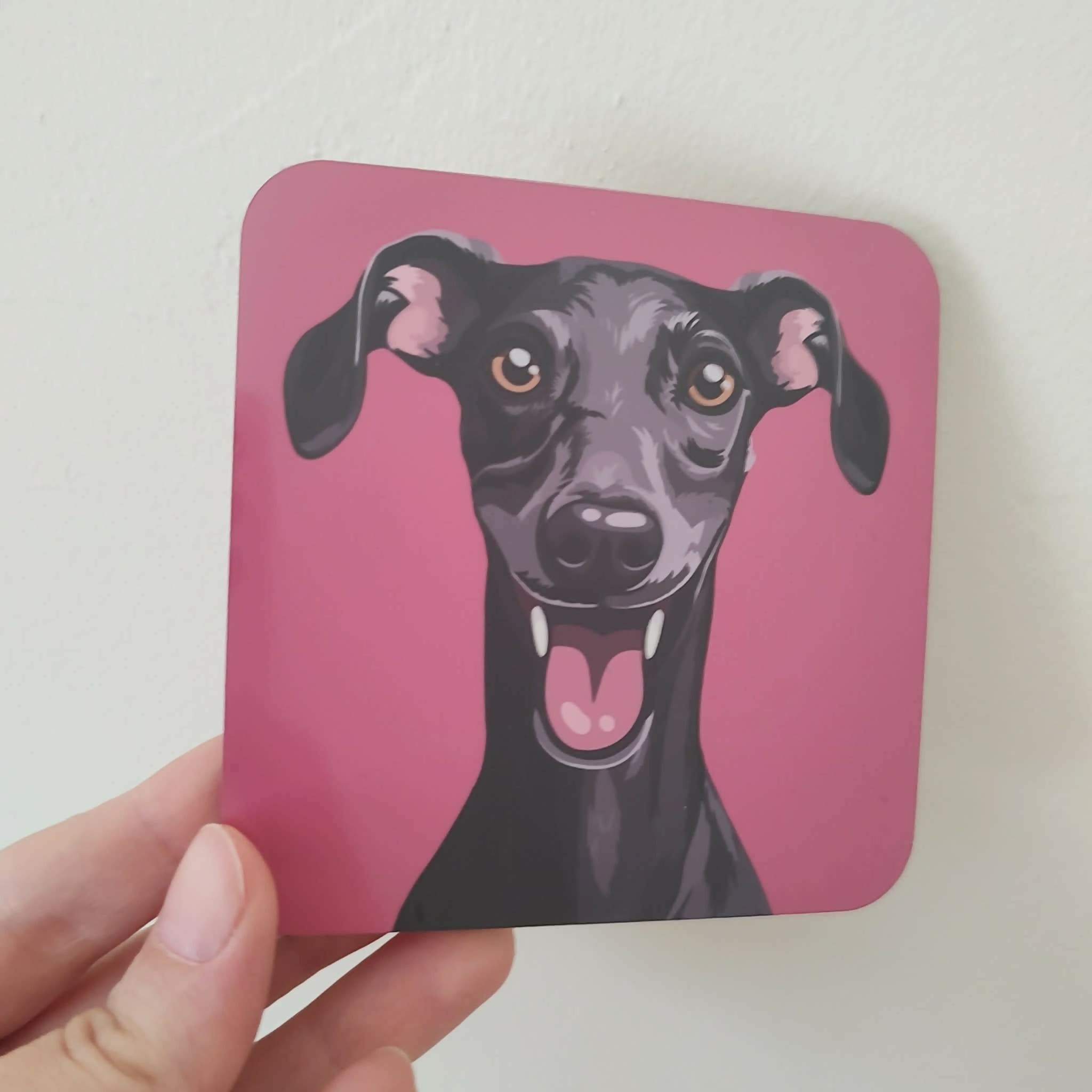 Greyhound Black Dog Coaster
