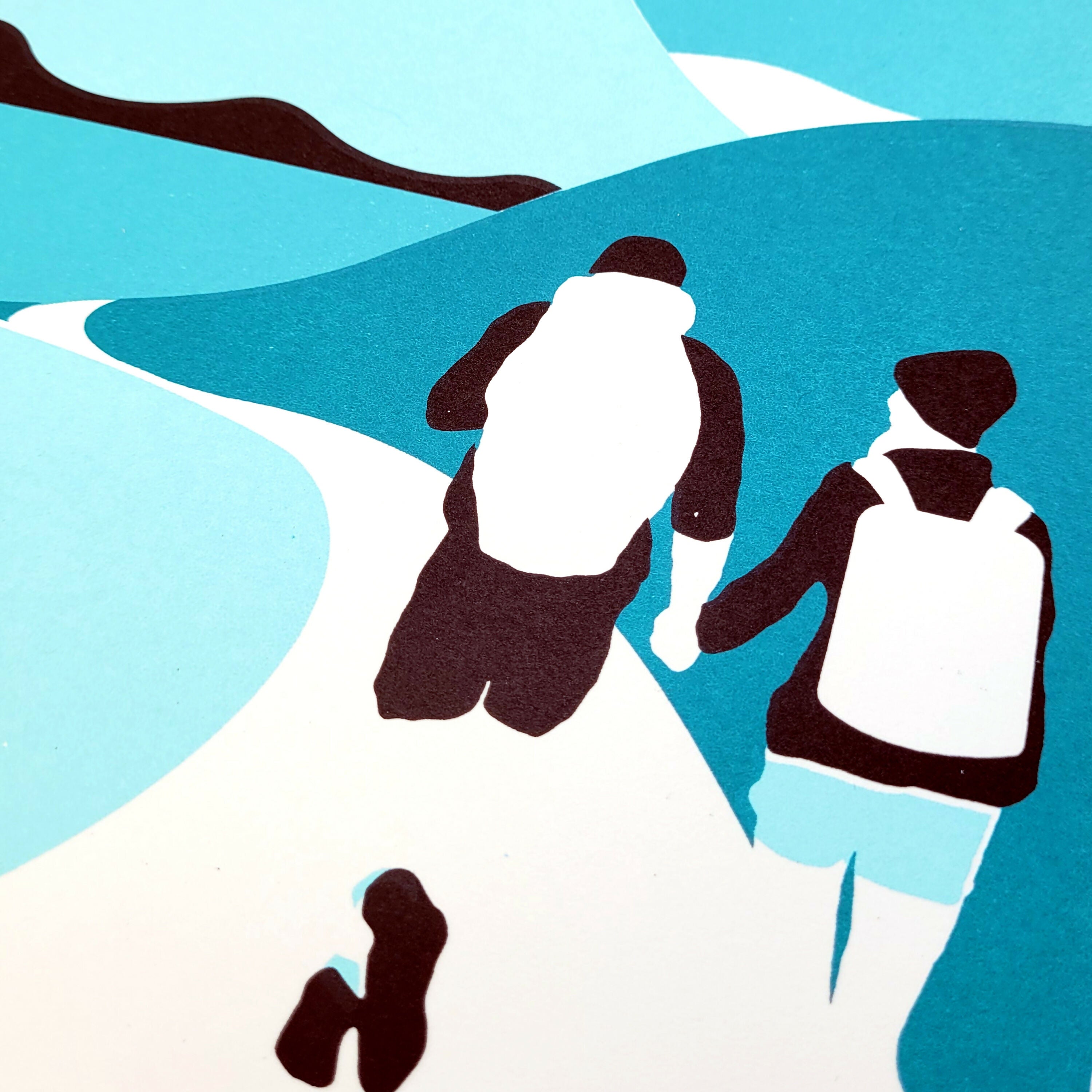 Walkers (Blue), A4 Print