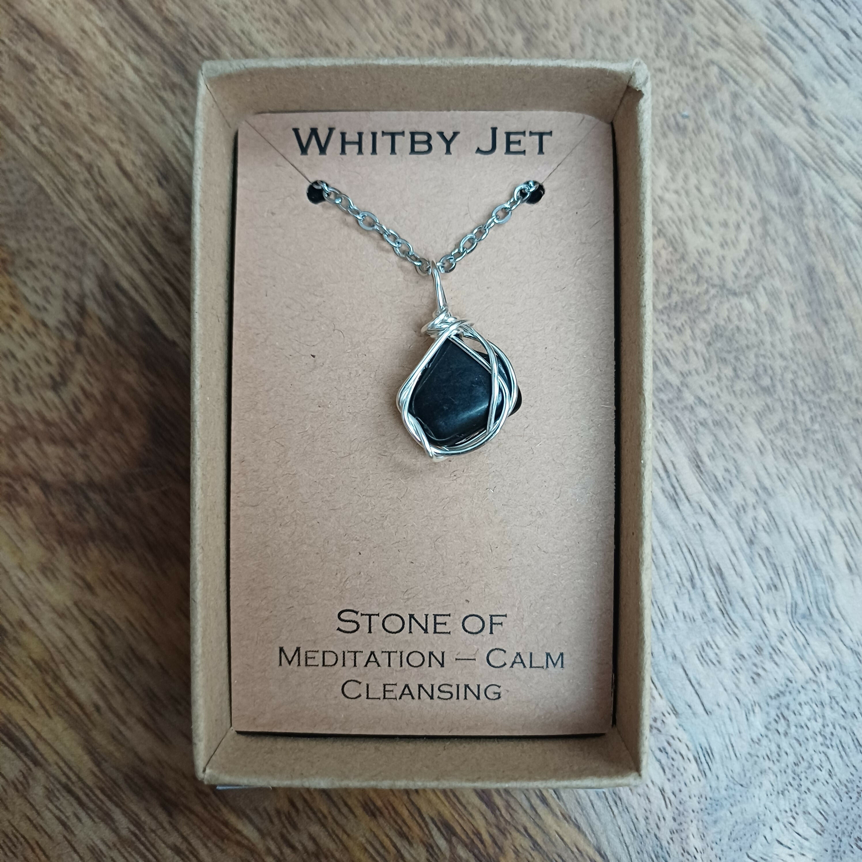 Whitby Jet Wire Wrapped Pendant