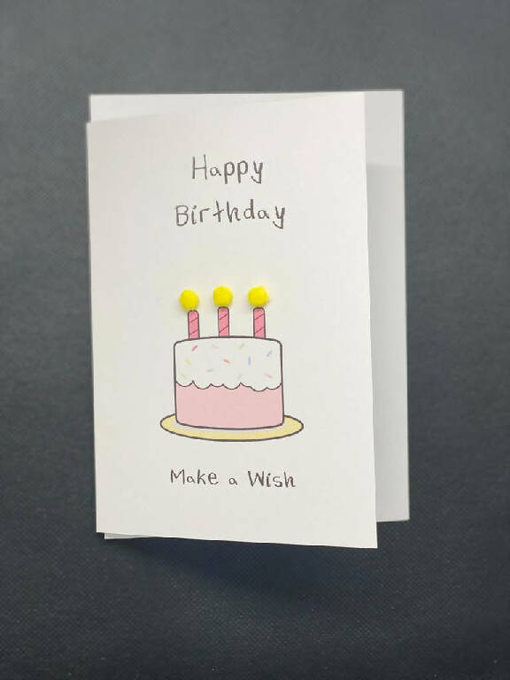 Make a Wish Birthday - Pom Pom greeting card