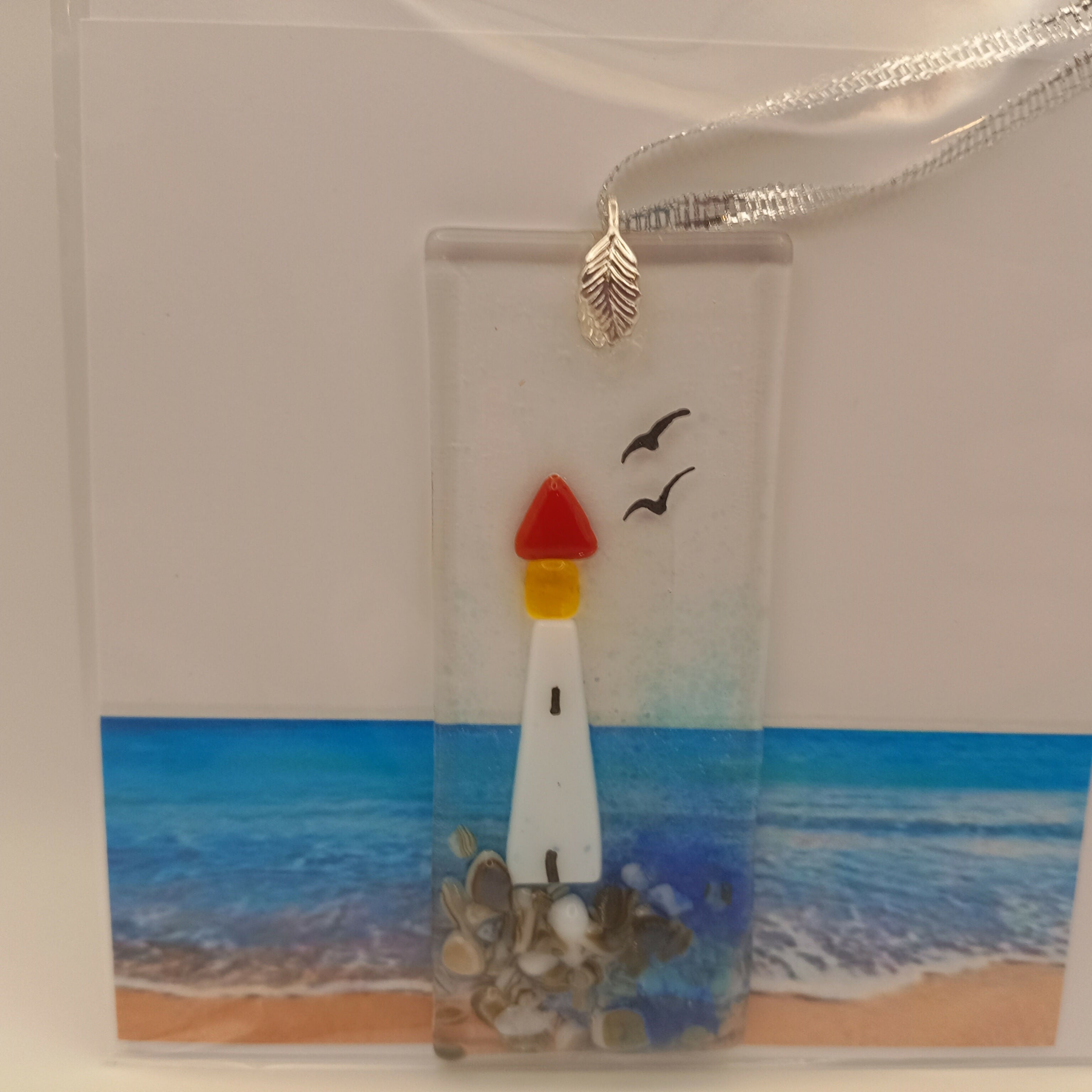 Fused Glass Lighthouse Card