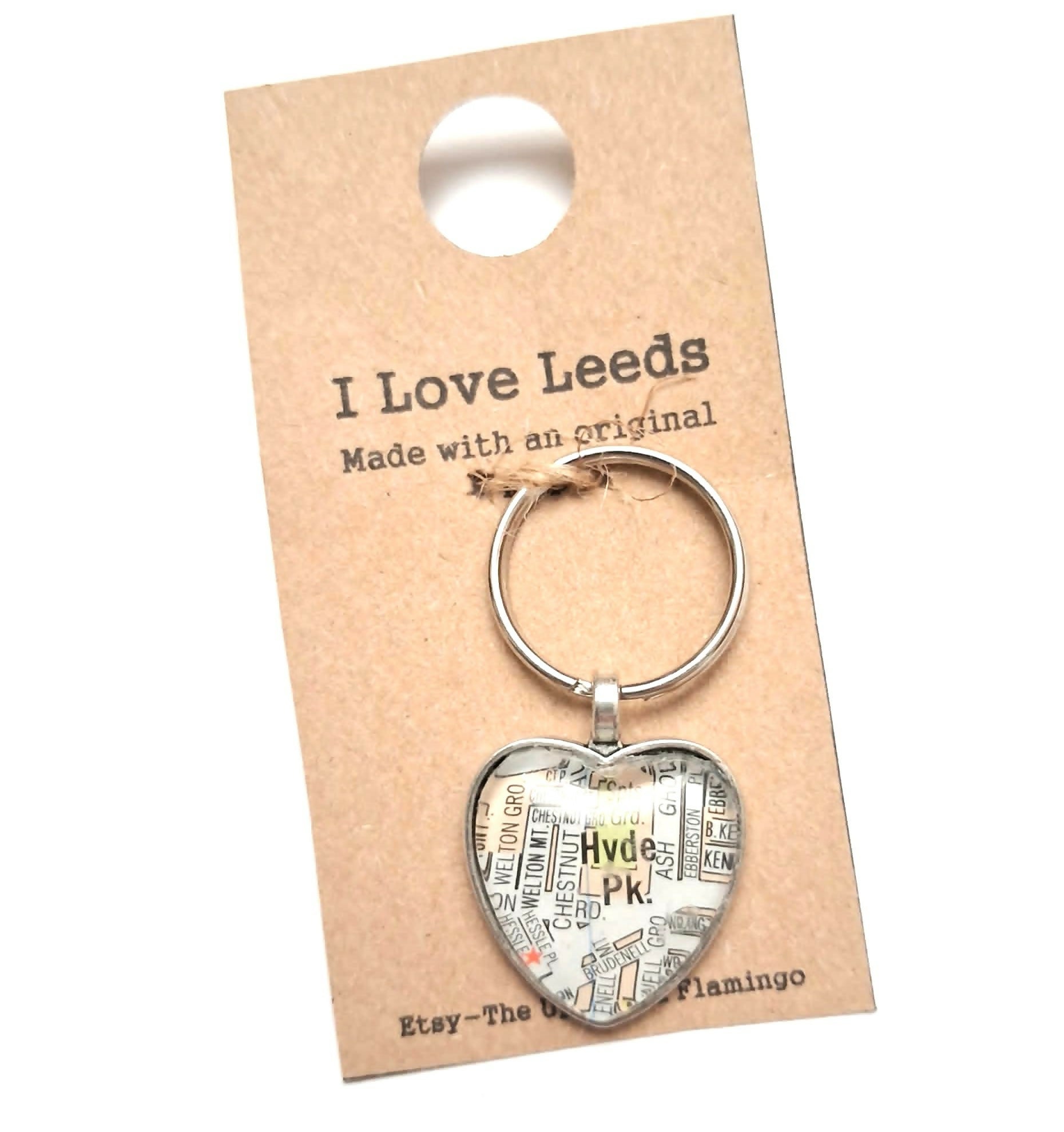 Hyde Park Leeds Map Keyring