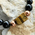 Men's Handmade Tiger's Eye And Obsidian Bracelet