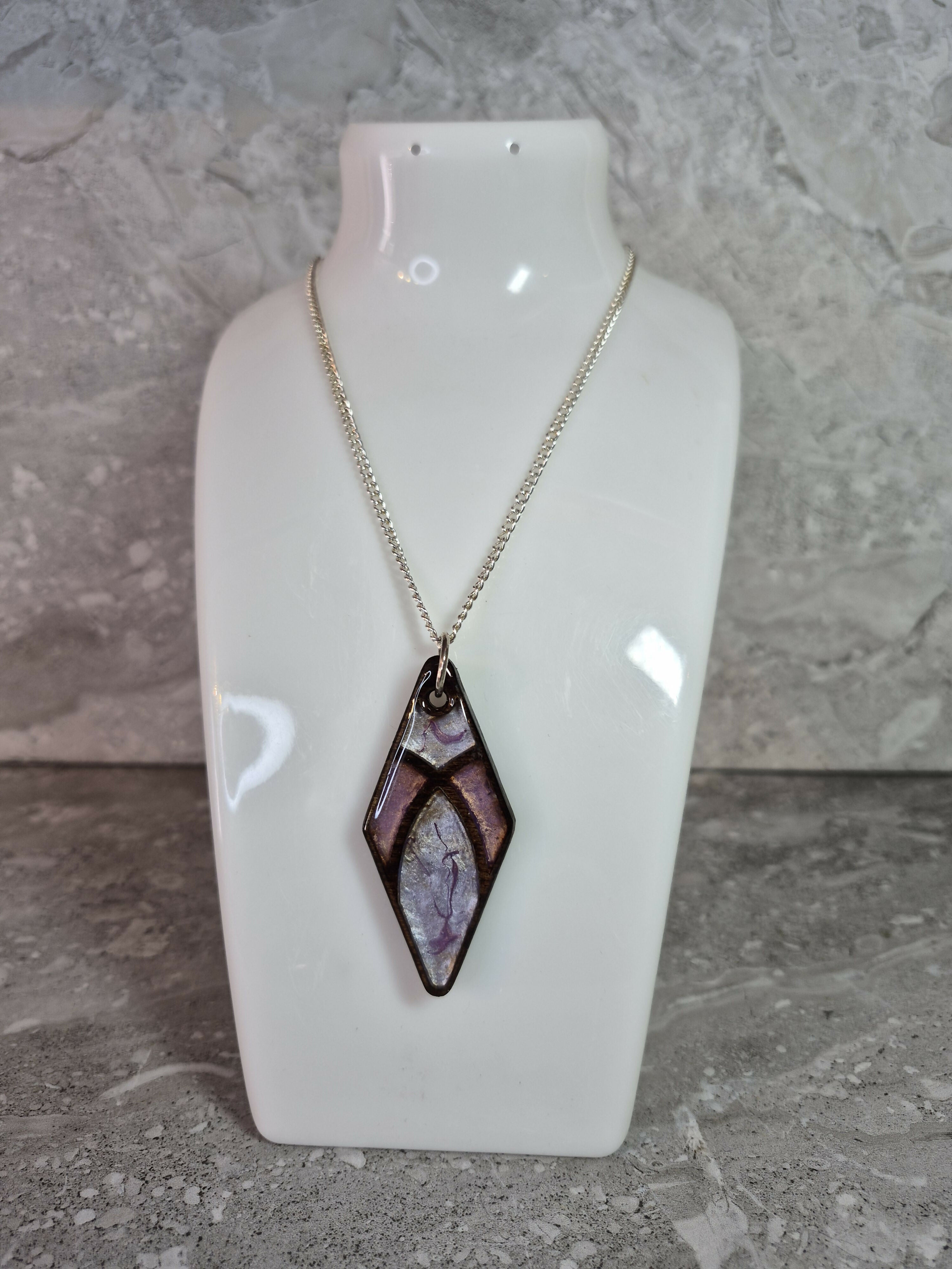 Unique Hand Crafted Diamond Shaped Pendant