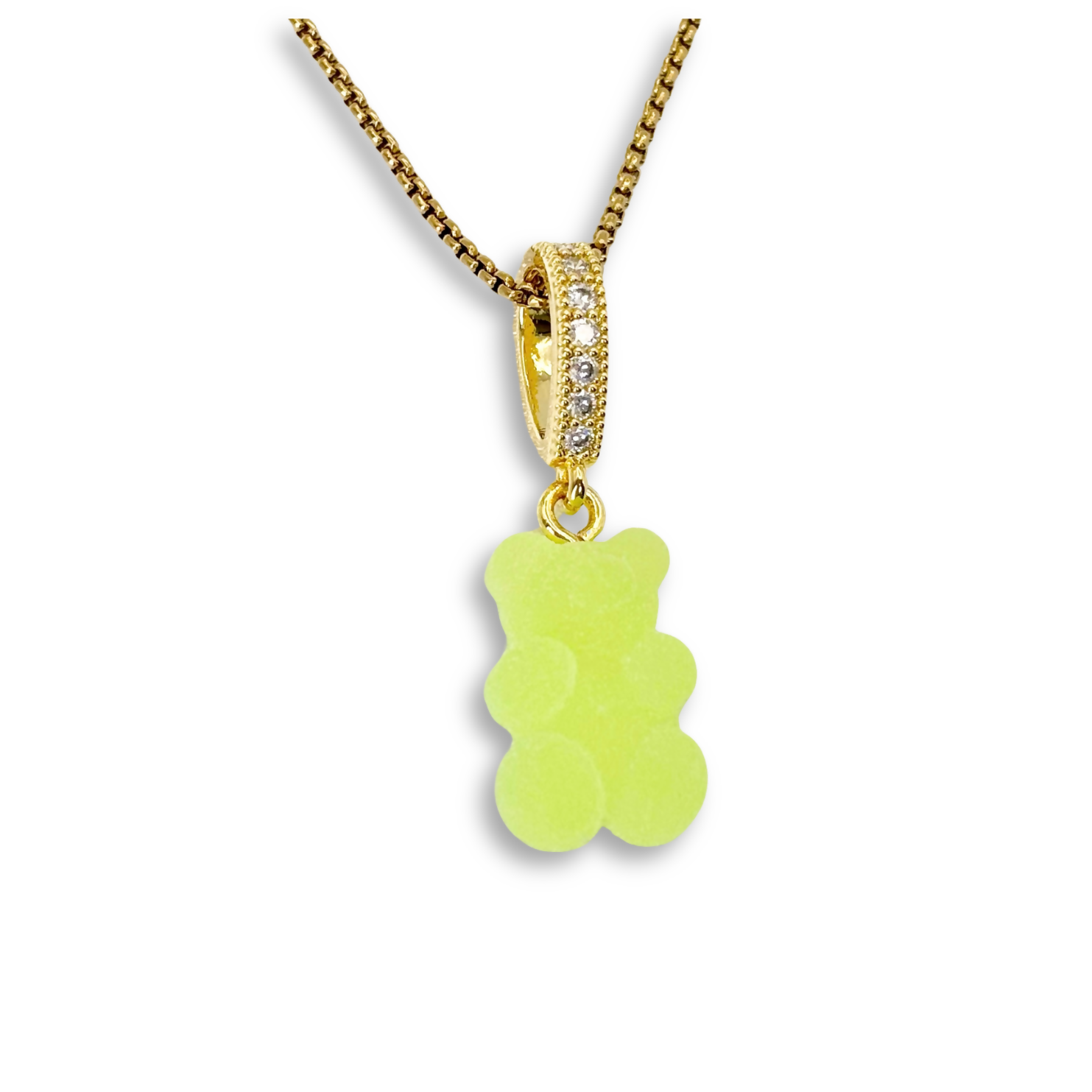 Sugar Coated Gummy Bear Pendant in Lime