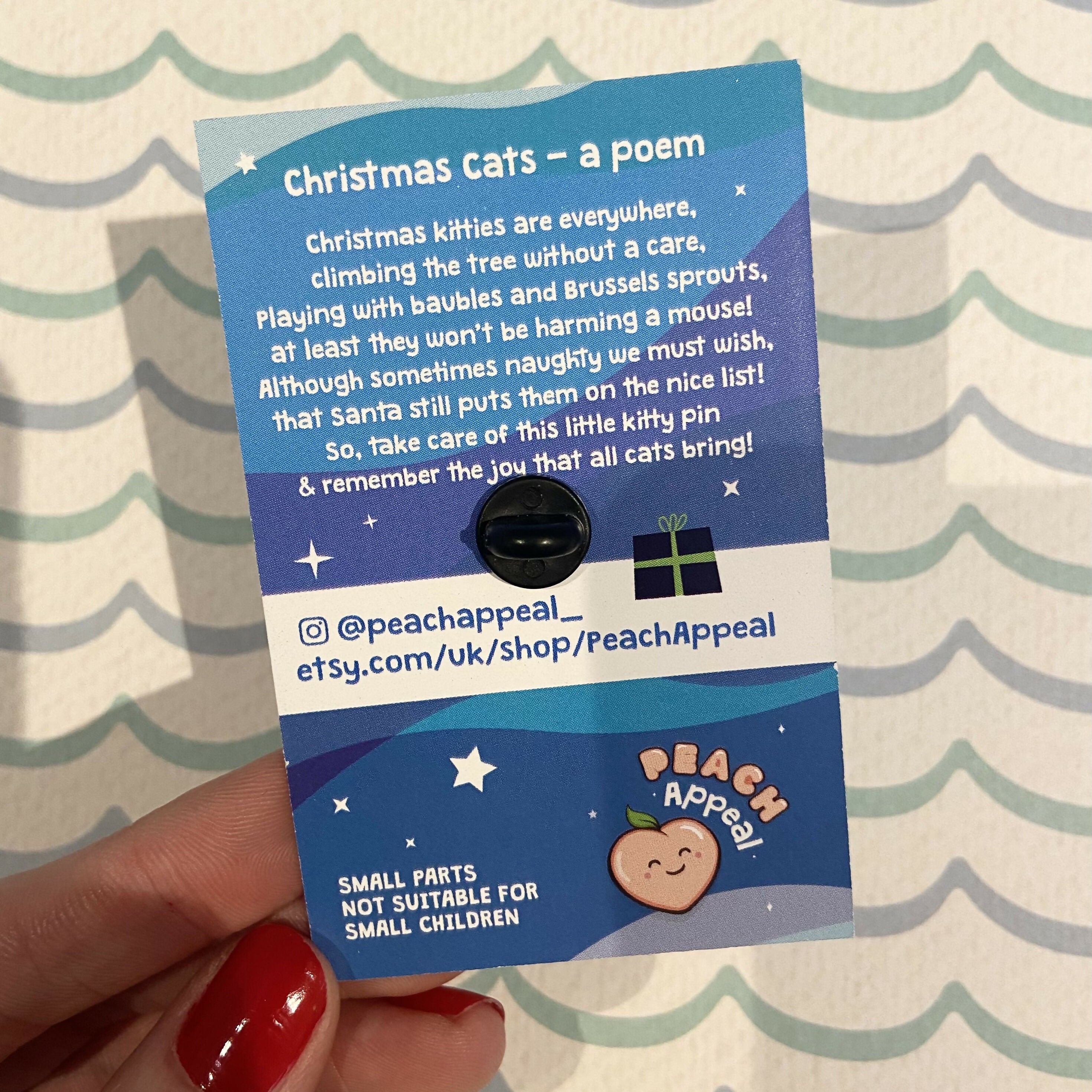 Christmas Cat Pin Badge