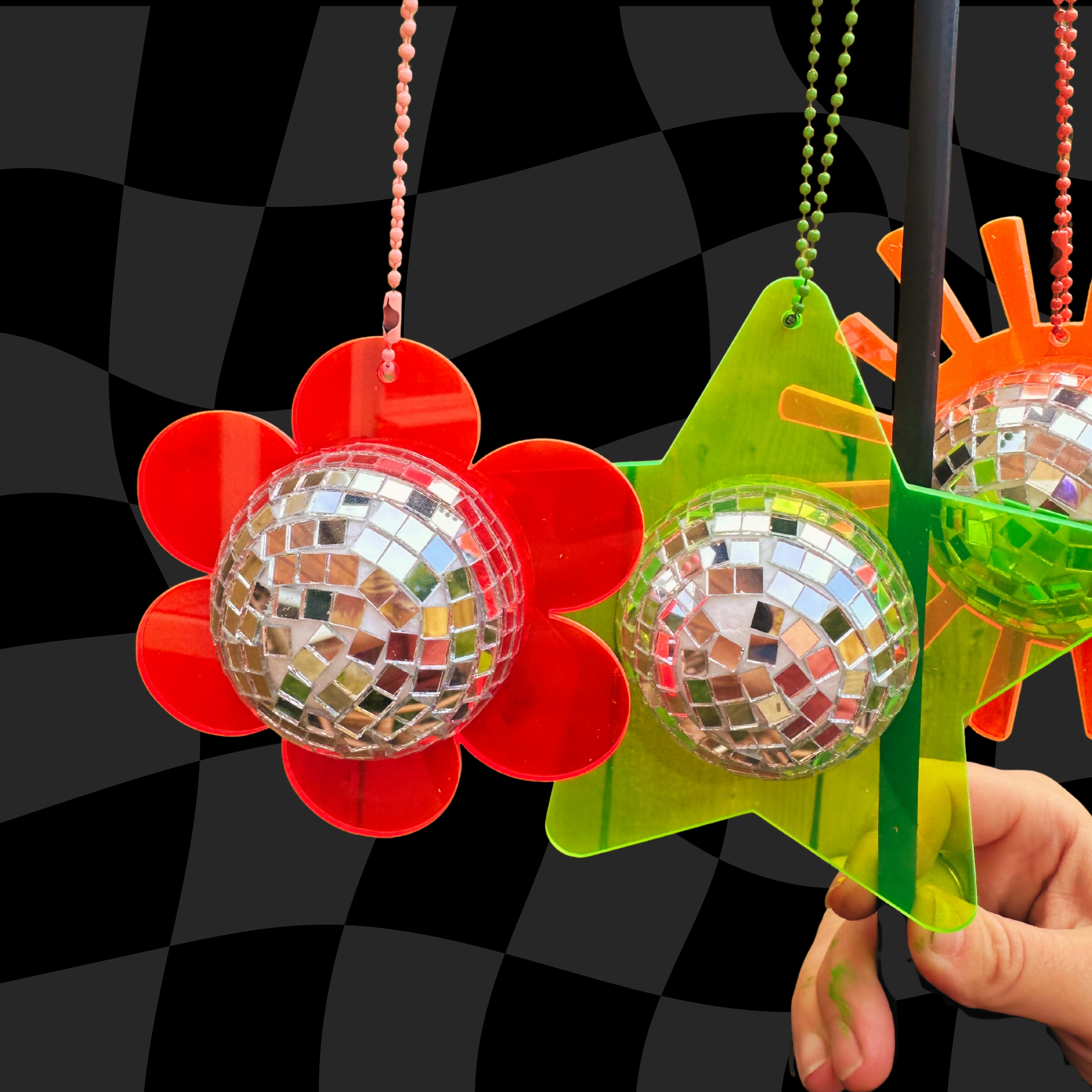 Disco Dangler - Neon Acrylic Mirrorball Hanger