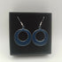 Dark Blue Enamel Hoop Earrings