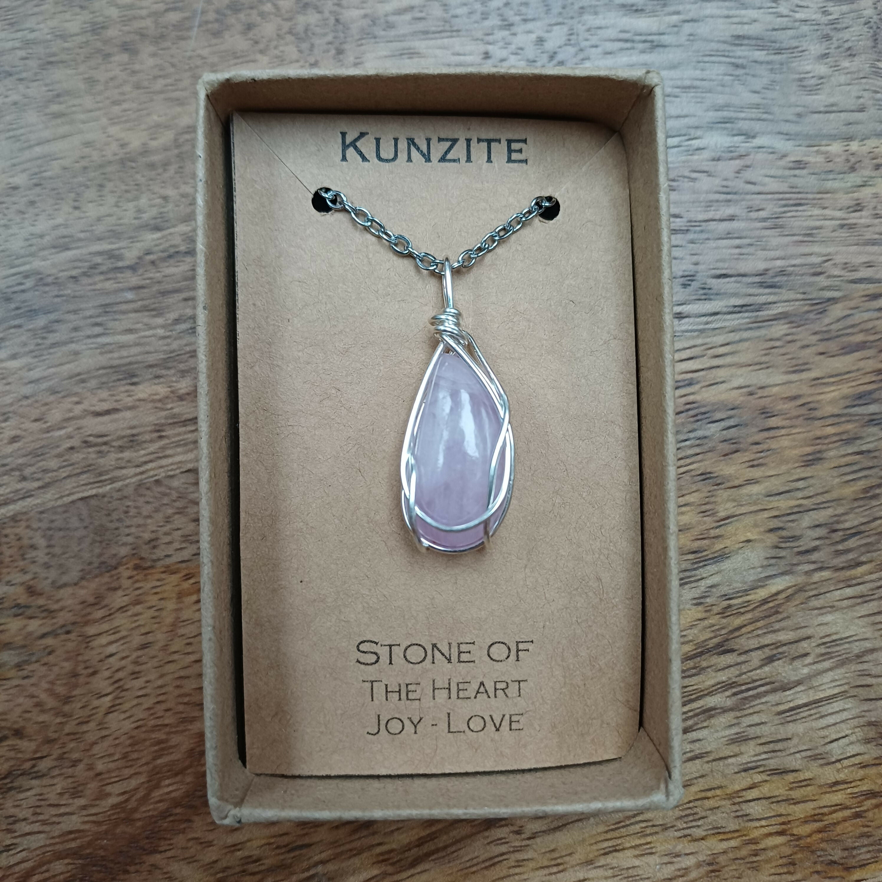 Kunzite Wire Wrapped Pendant