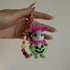 Green Pumpkin Bunny Felt Keyring