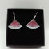 Purple and White Enamel Fan Earrings