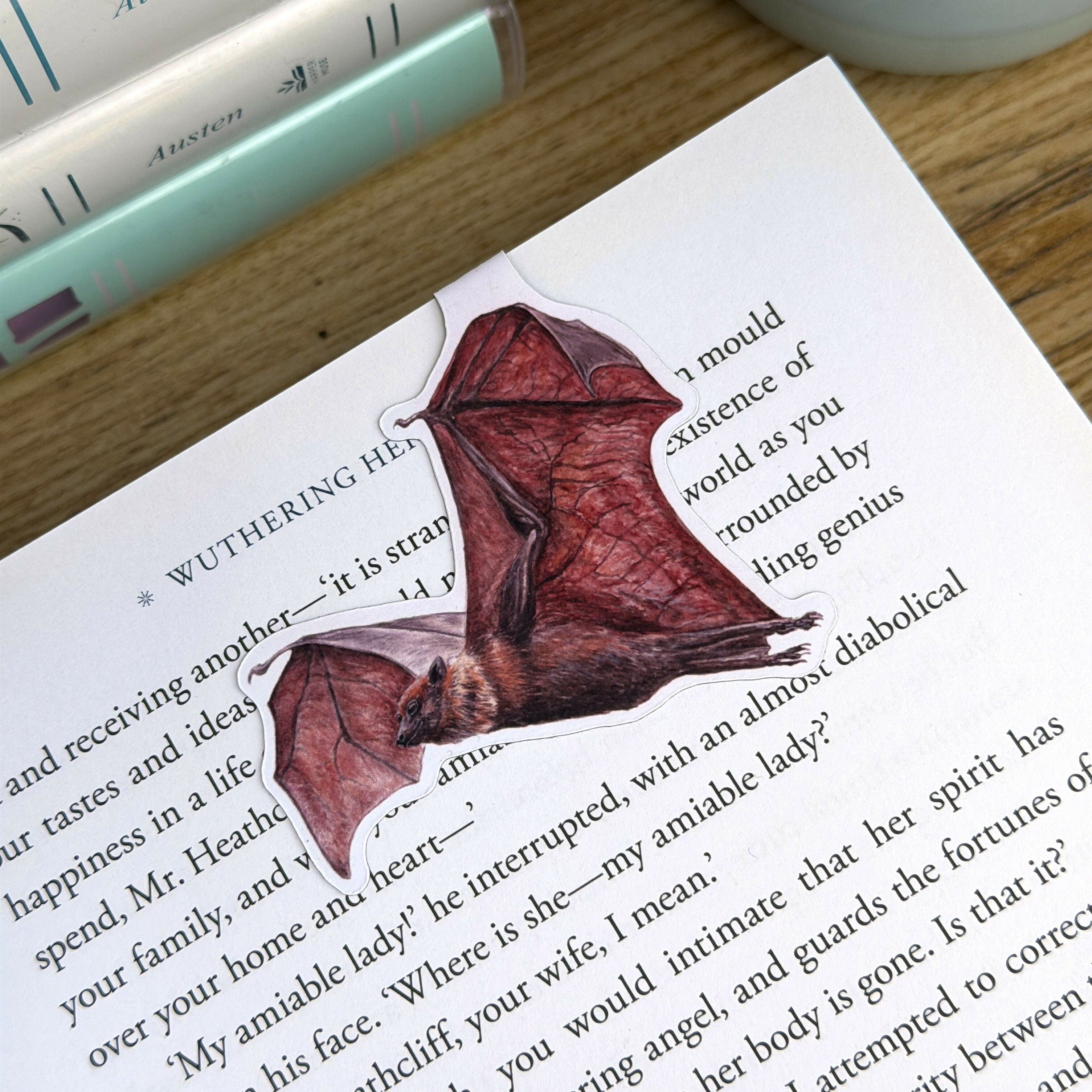 Flying Fox Bat - Matt Magnetic Bookmark