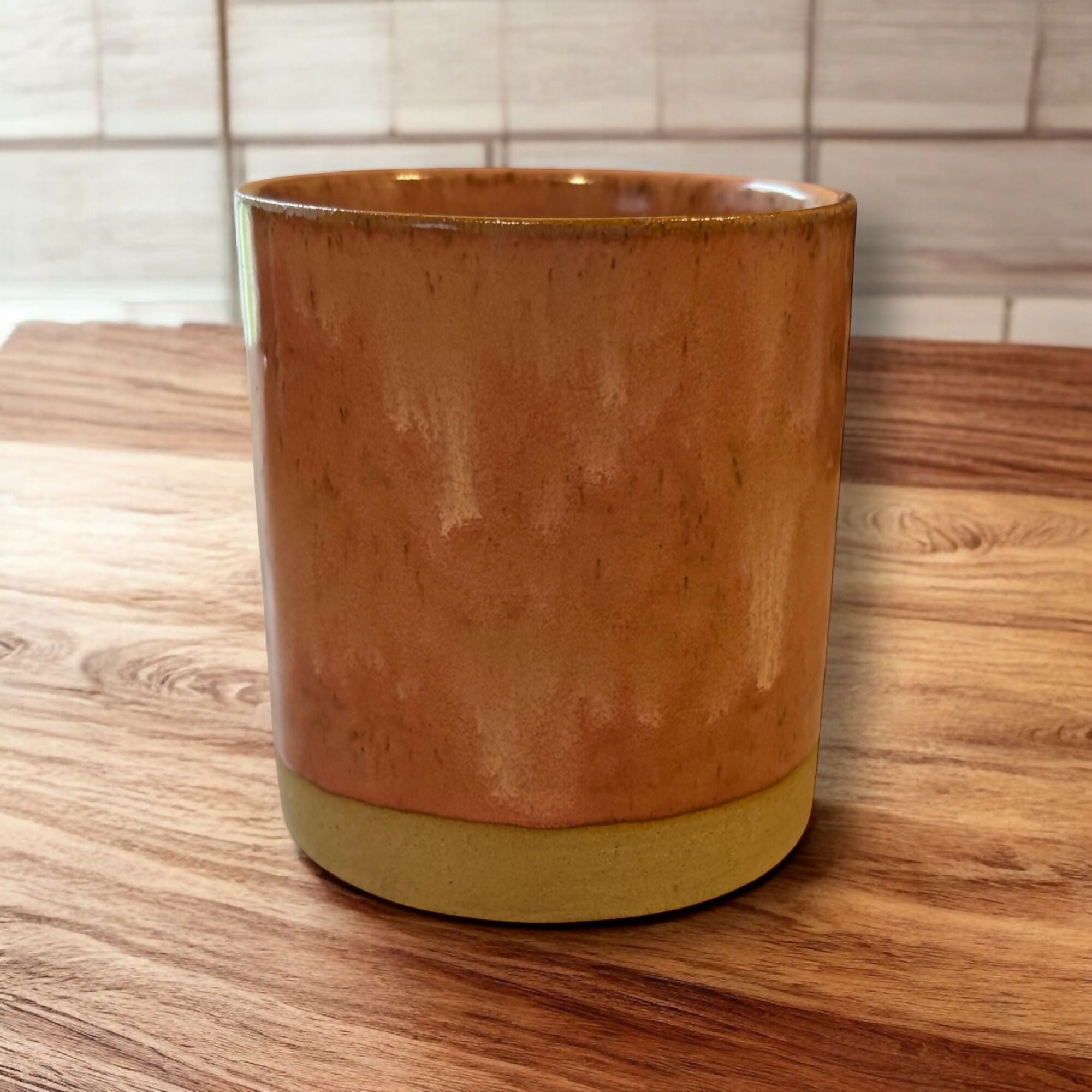 Pink Stoneware Refillable Candle Pot & Candle Refill