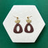 Carla Chocolate Brown Polymer Clay & Gold Geometric Drop Earrings