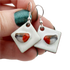 Handmade Robin In The Snow Christmas Earrings Enamel And Sterling Silver