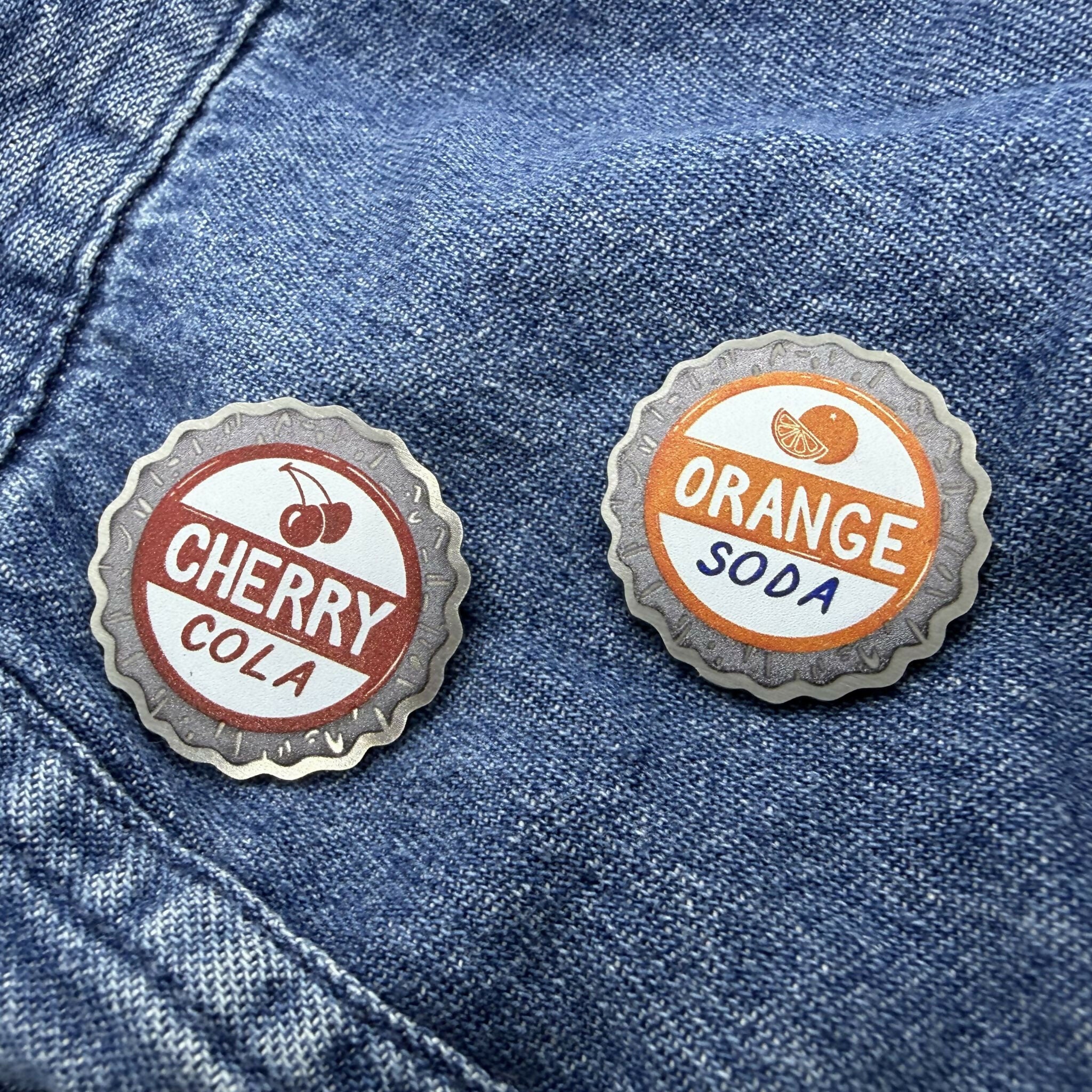 Orange Soda Eco-Metal Pin Badge