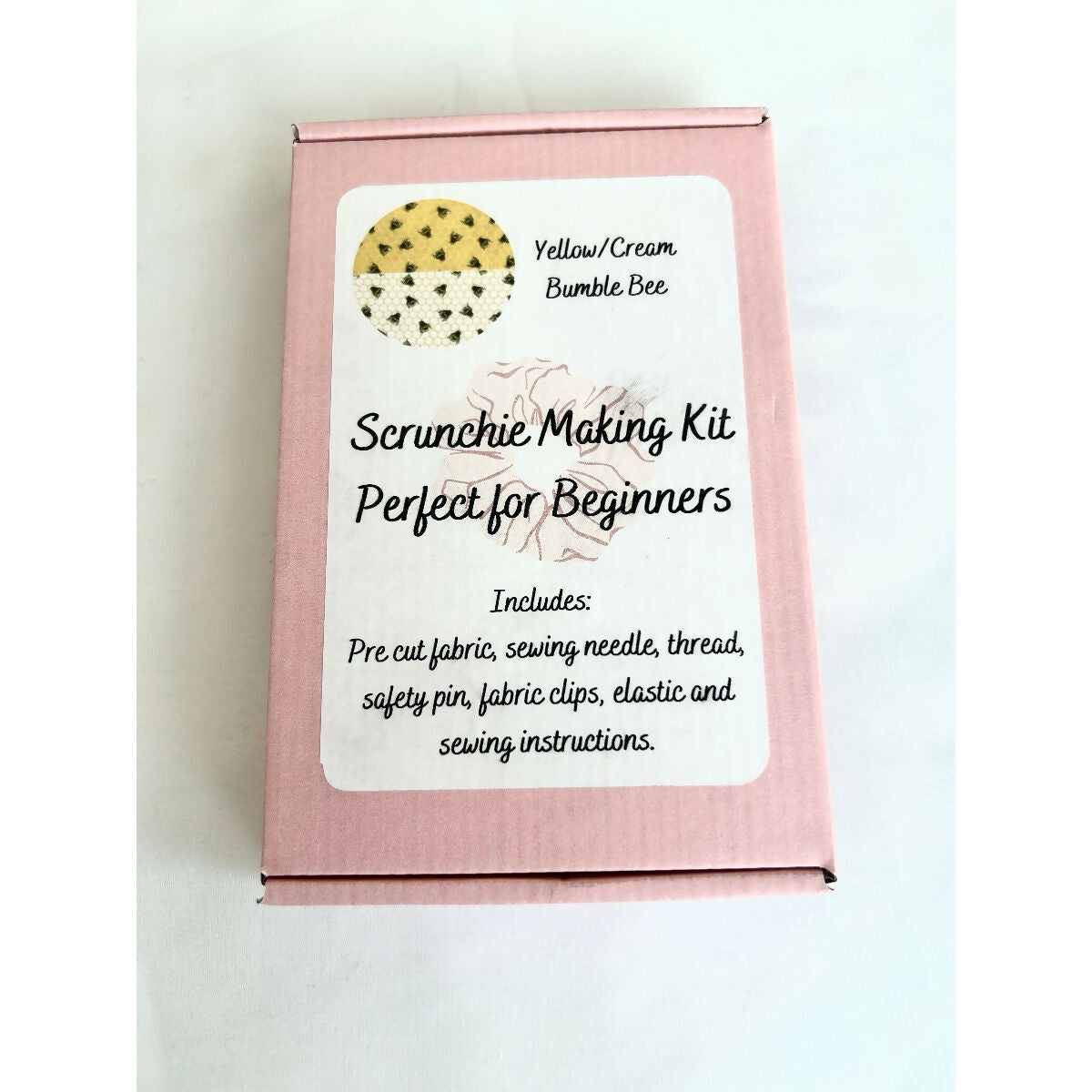 Yellow/white Bumble Bee Hair Scrunchie Sewing Kit