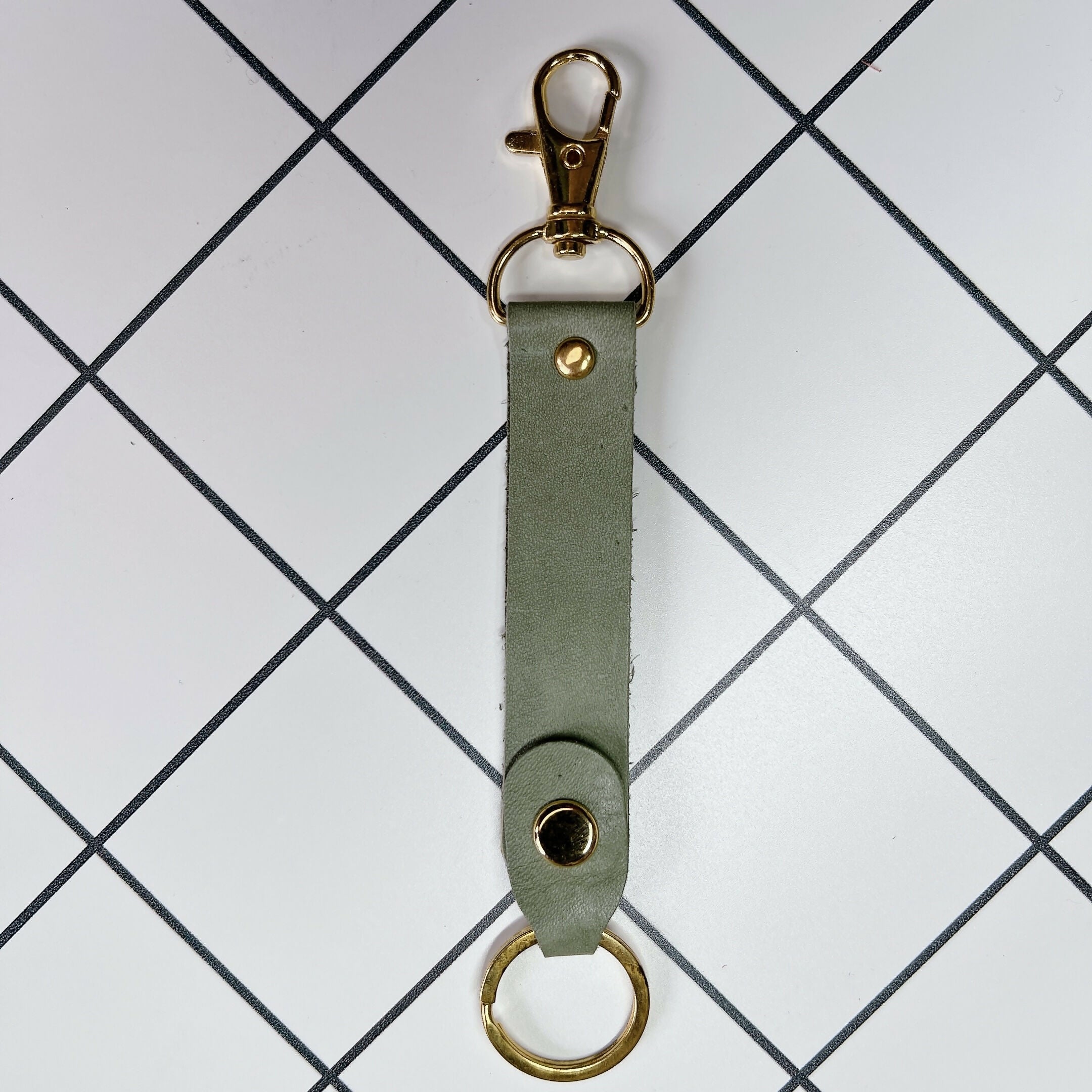 LoopLock Leather Keychain (Gold-tone Hardware)