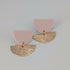 Pale Pink Tulip Geometric Earrings in Gold or Silver