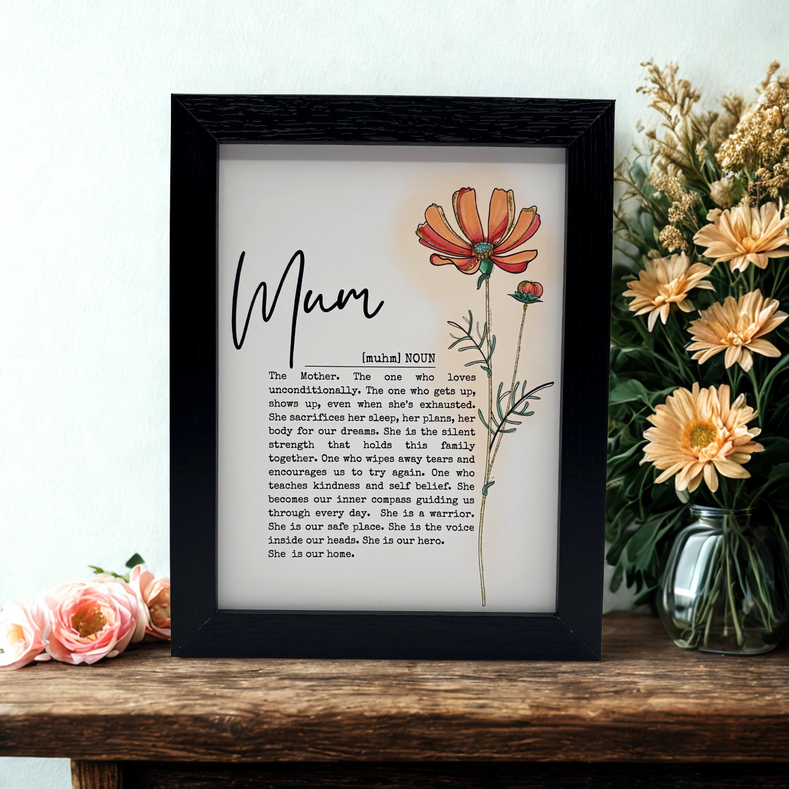 Mothers Day Definition Framed Print - Mum