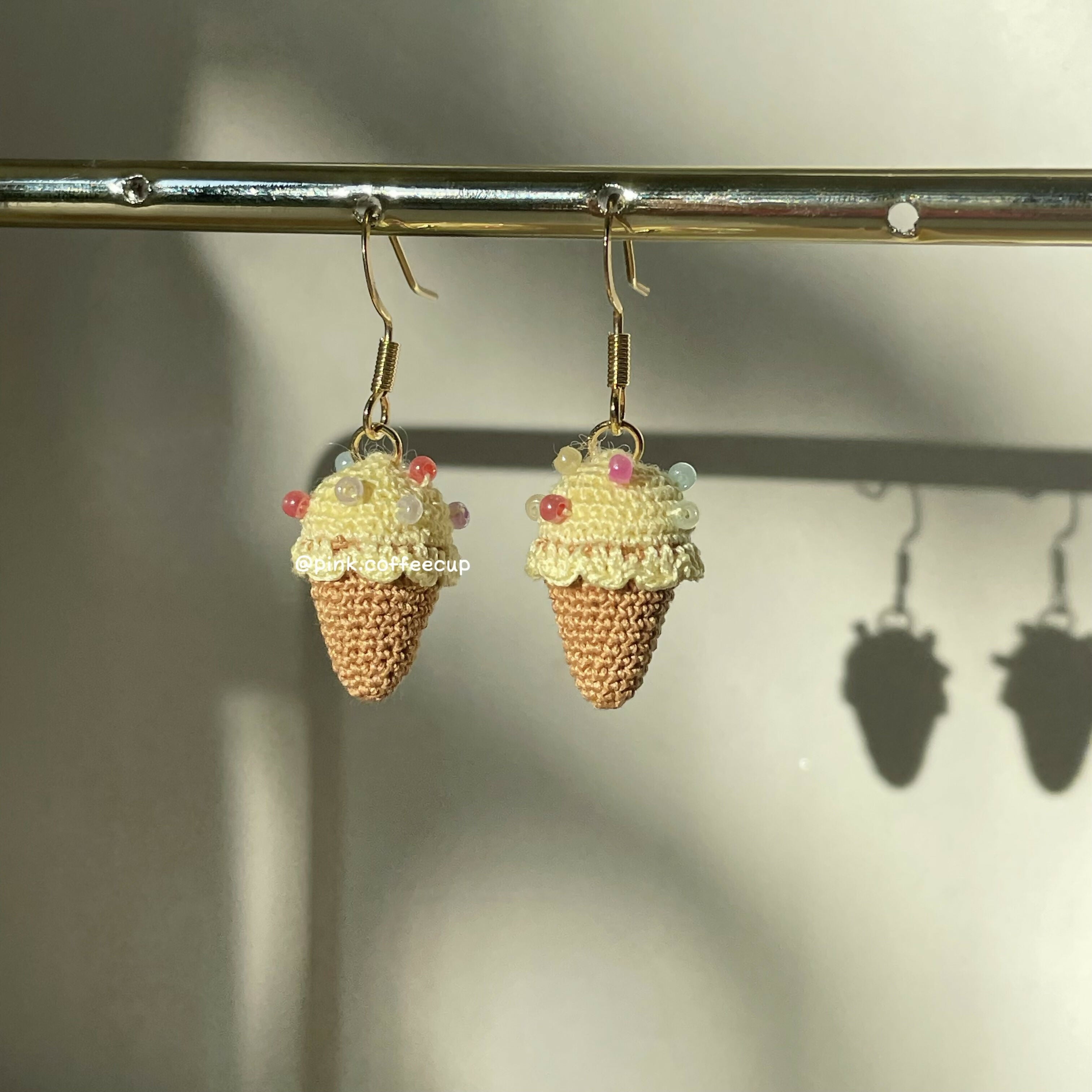 Micro Crochet Ice Cream Drop and Dangle Earrings