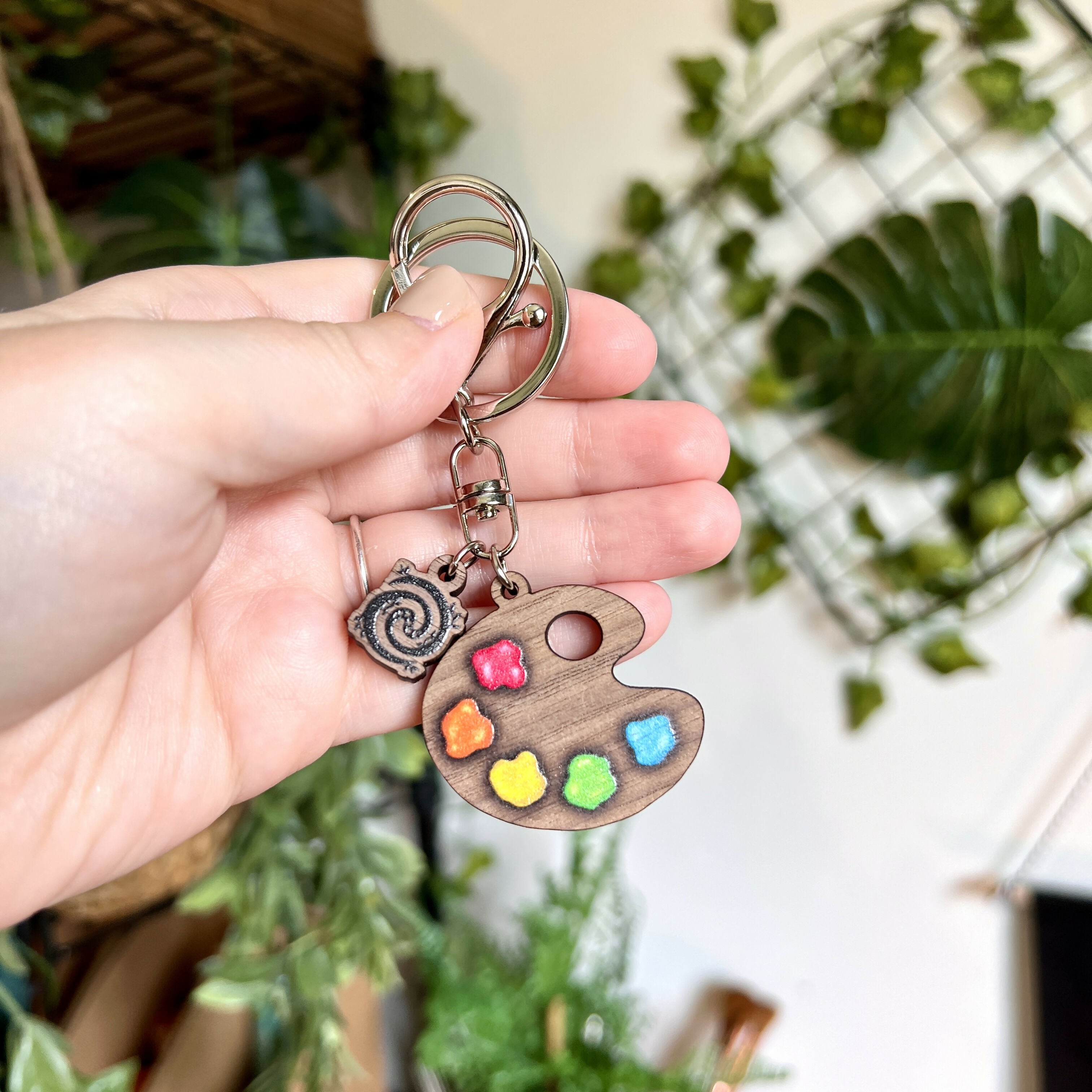 Classic Palette Keyring | Wooden Accessory | Art & Soul