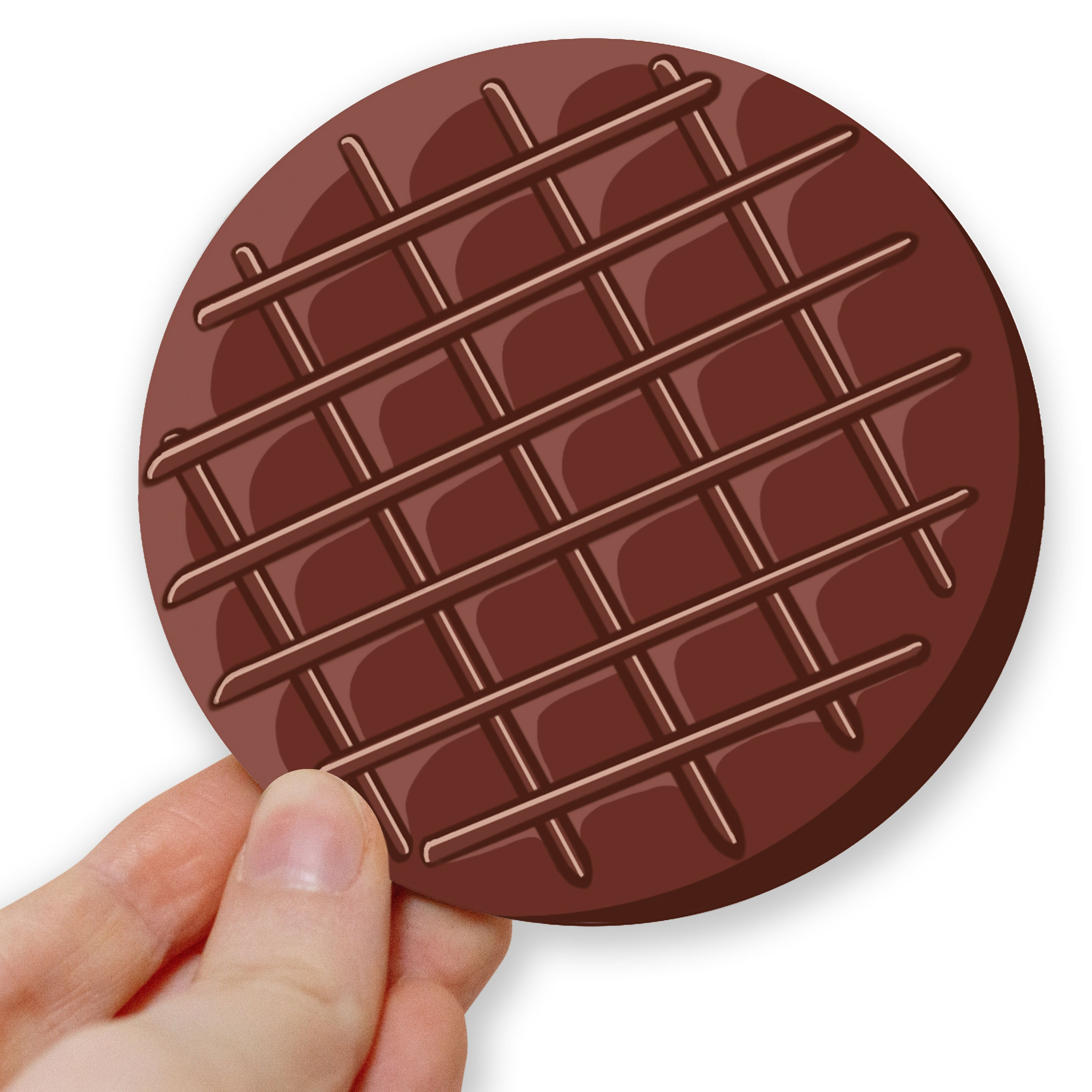 Chocolate Digestive Biscuit Circle Coaster