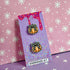 Acrylic Checker Bow Pumpkin Stud Earrings