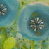 Small Fused Glass Blue Flower Trio