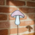 Streaky Pink Mushroom Stained Glass Plantstake