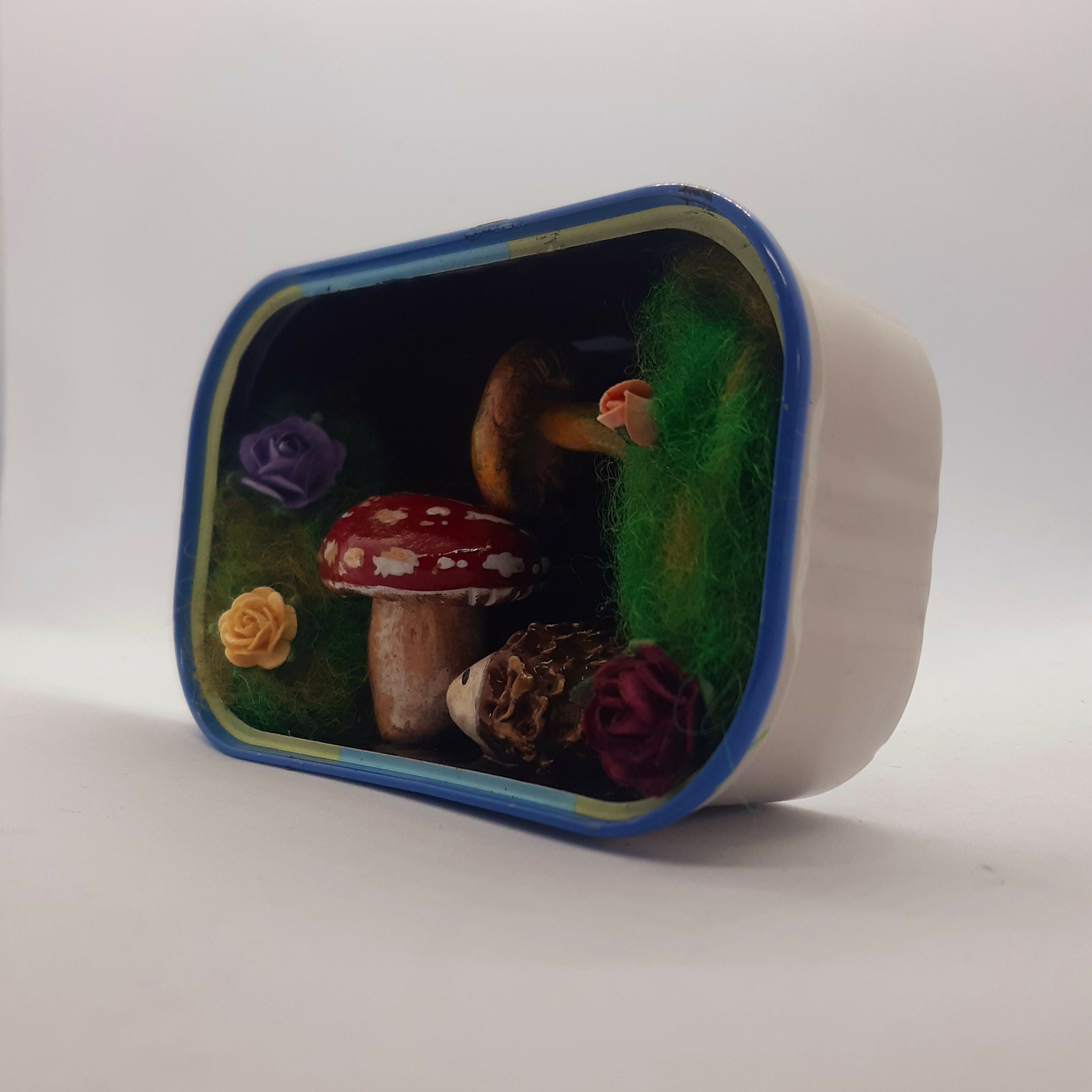 Toadstool and Hedgehog Desk Pet/Buddy Tin